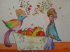 Birds with fruit bowl