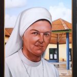Sister Mathea of Stichting Kinderoorden Brakkeput. Papy Adriana paints this portrait of her in 2020. (Photo: P. Adriana)