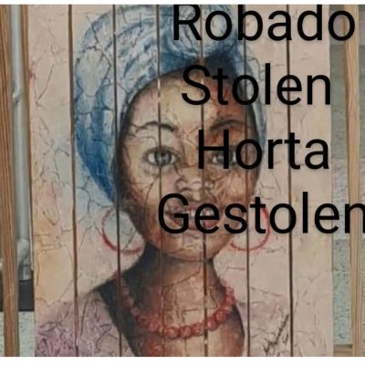 Stolen artwork -Girl by Merly Trappenberg in Curacao - 2022